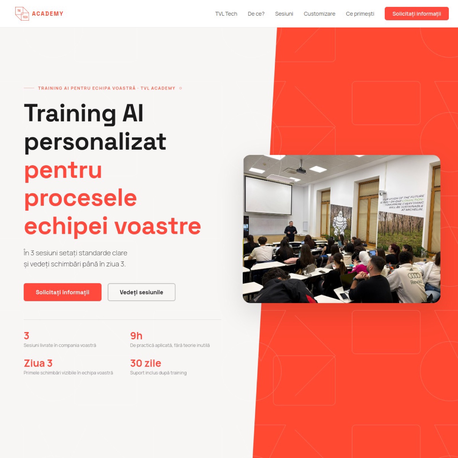 TVL Academy website printscreen